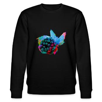 brombeere,blau,pop-art,blau,malerei,pink,graffiti - Stanley/Stella Unisex Bio-Sweatshirt CHANGER  - Schwarz - Vorne - Nik (191cm) & Marisol (170cm)