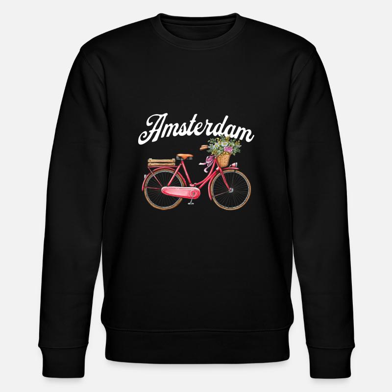 Amsterdam Fleur Vélo Souvenir Hollandais - Sweat bio CHANGER Stanley/Stella Unisexe - noir