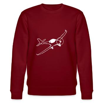 Aquila Pilot fliegen Flugzeug Geschenk T-Shirt - Stanley/Stella Unisex Bio-Sweatshirt CHANGER  - Burgunderrot - Vorne - Nik (191cm) & Marisol (170cm)