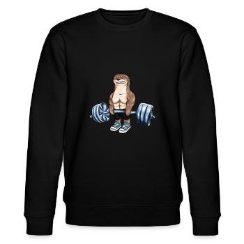 Otter Gewicht heben Geschenk Gym Fitness Männer - Stanley/Stella Unisex Bio-Sweatshirt CHANGER  - Schwarz - Vorne - Nik (191cm) & Marisol (170cm)