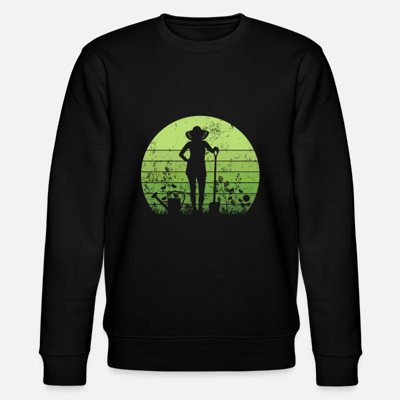Gärtner im Garten Retro - Stanley/Stella Unisex Bio-Sweatshirt CHANGER  - Schwarz