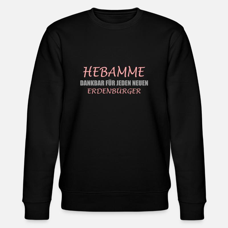 Hebamme - Stanley/Stella Unisex Bio-Sweatshirt CHANGER  - Schwarz