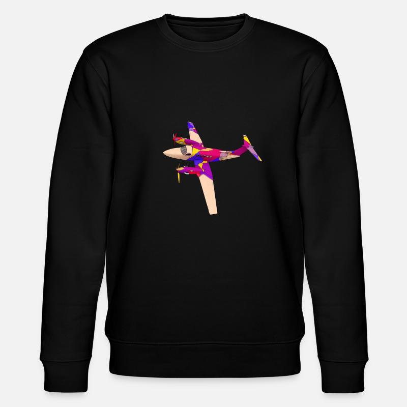 Kleines Verkehrsflugzeug - Stanley/Stella Unisex Bio-Sweatshirt CHANGER  - Schwarz