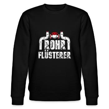 Rohr Flüsterer Lustiges Klemptner Meister Spruch - Stanley/Stella Unisex Bio-Sweatshirt CHANGER  - Schwarz - Vorne - Nik (191cm) & Marisol (170cm)