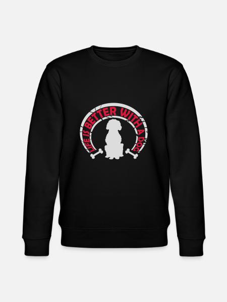 better with a dog - Stanley/Stella CHANGER Unisex Organic Sweatshirt - black
