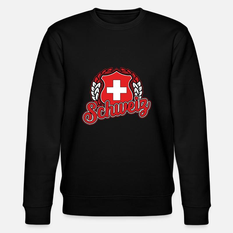 Schweiz - Stanley/Stella Unisex Bio-Sweatshirt CHANGER  - Schwarz