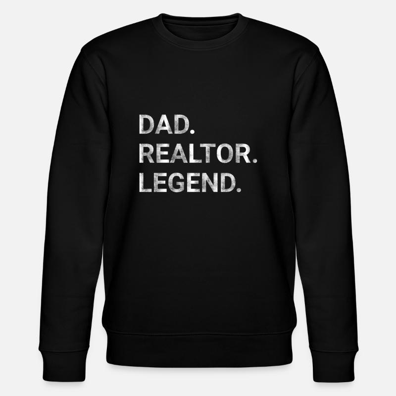 Dad Realtor Legend - Stanley/Stella CHANGER Unisex Organic Sweatshirt - black
