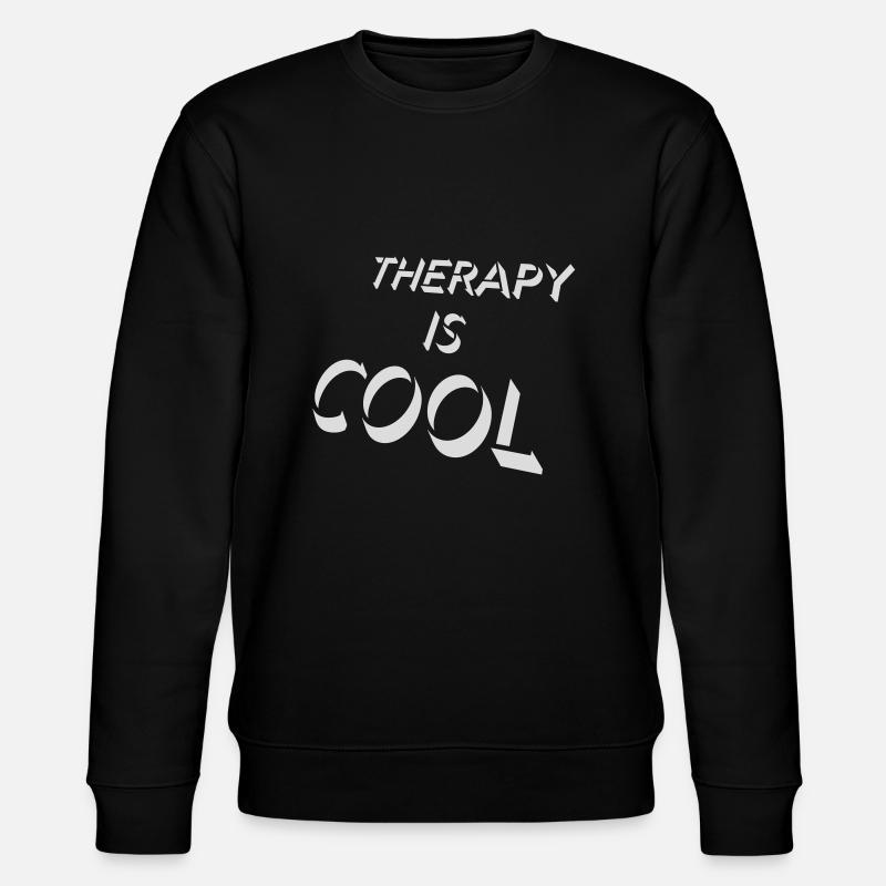 therapy is cool Zitat - Stanley/Stella Unisex Bio-Sweatshirt CHANGER - Schwarz