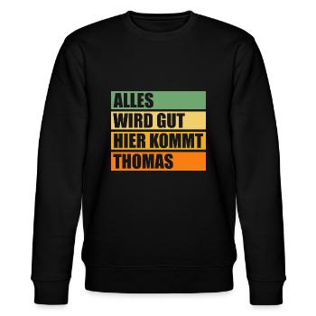 Thomas - Stanley/Stella Unisex Bio-Sweatshirt CHANGER  - Schwarz - Vorne - Nik (191cm) & Marisol (170cm)