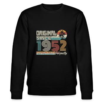 1952 Jubiläum 1952 geboren 1952 Jubiläum - Stanley/Stella Unisex Bio-Sweatshirt CHANGER  - Schwarz - Vorne - Nik (191cm) & Marisol (170cm)