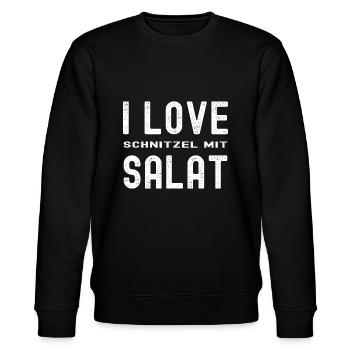 Lustiger Männer Schnitzel gesunde Ernährung Spruch - Stanley/Stella Unisex Bio-Sweatshirt CHANGER  - Schwarz - Vorne - Nik (191cm) & Marisol (170cm)