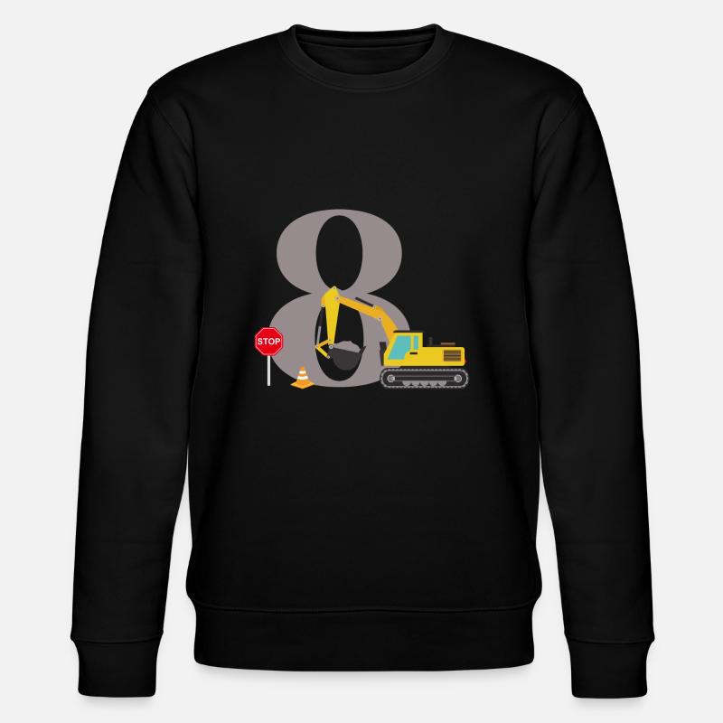 8th anniversary excavator - Stanley/Stella CHANGER Unisex Organic Sweatshirt - black