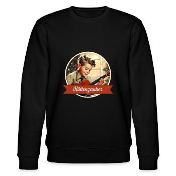 Hüttenzauber - Stanley/Stella Unisex Bio-Sweatshirt CHANGER  - Schwarz - Vorne - Nik (191cm) & Marisol (170cm)