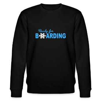 Snowboard - Stanley/Stella Unisex Bio-Sweatshirt CHANGER  - Schwarz - Vorne - Nik (191cm) & Marisol (170cm)