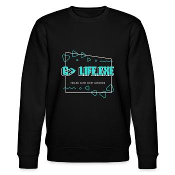 Computer Science - C:> Life.exe - Error Gift - Stanley/Stella CHANGER Unisex Organic Sweatshirt - black - Front - Nik (191cm) & Marisol (170cm)