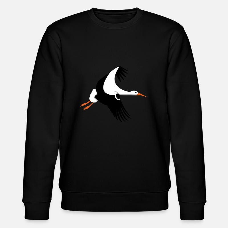 Storch im Flug - Stanley/Stella Unisex Bio-Sweatshirt CHANGER  - Schwarz