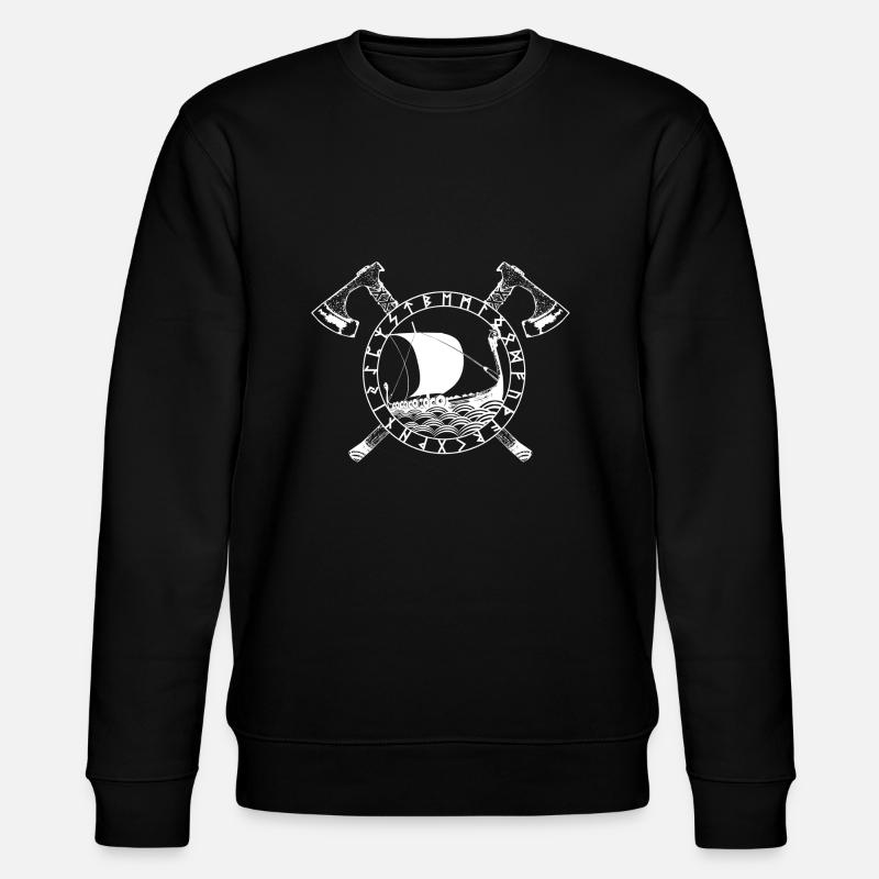 Viking Logo - Stanley/Stella CHANGER Unisex Organic Sweatshirt - black