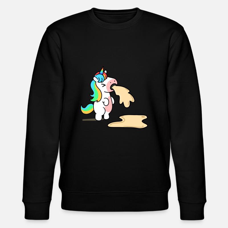 Einhorn spuckt - Stanley/Stella Unisex Bio-Sweatshirt CHANGER  - Schwarz