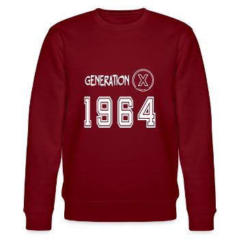Génération X 1964 - Sweat bio CHANGER Stanley/Stella Unisexe - bordeaux - Devant - Nik (191cm) & Marisol (170cm)