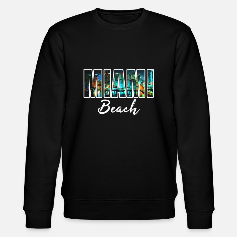 miami beach - Stanley/Stella Unisex Bio-Sweatshirt CHANGER  - Schwarz