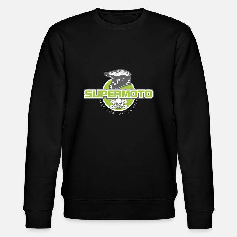 SUPER MOTO Monkey Helm - Stanley/Stella Unisex Bio-Sweatshirt CHANGER  - Schwarz