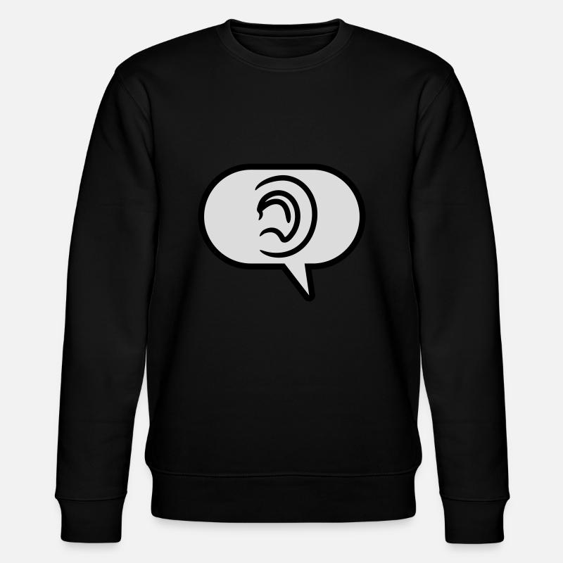 Hear Simple Symbol Speech Bubble - Stanley/Stella CHANGER Unisex Organic Sweatshirt - black