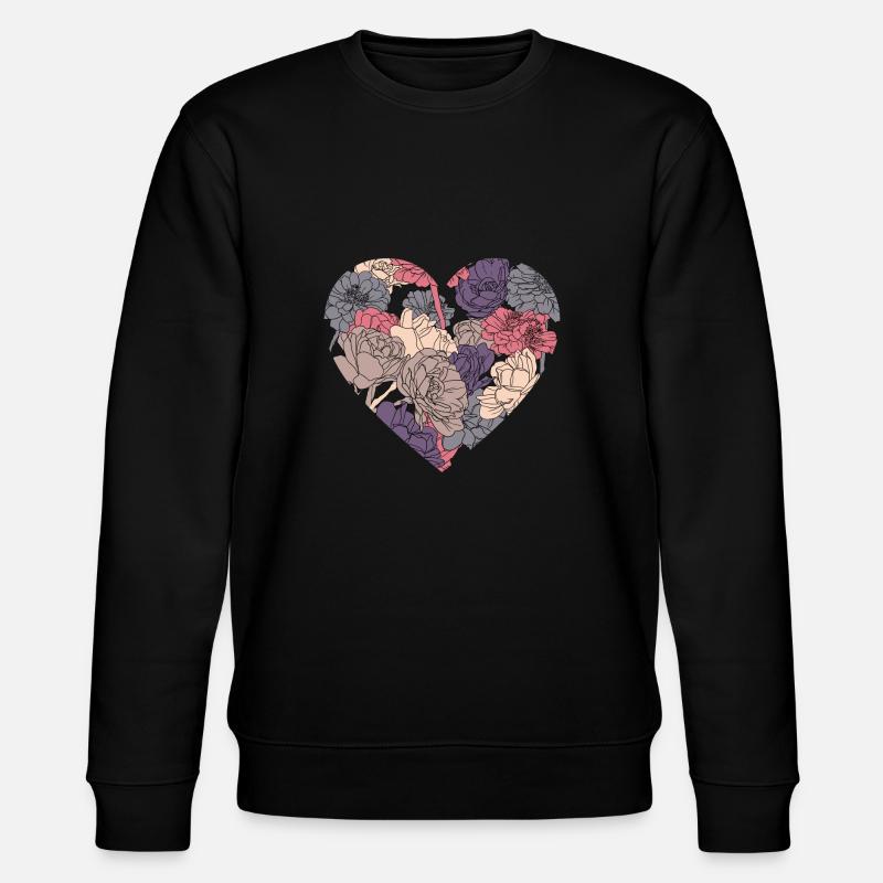 Blumenherz - Stanley/Stella Unisex Bio-Sweatshirt CHANGER  - Schwarz