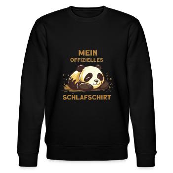 Mein offizielles Schlafschirt Panda Bär - Stanley/Stella Unisex Bio-Sweatshirt CHANGER  - Schwarz - Vorne - Nik (191cm) & Marisol (170cm)