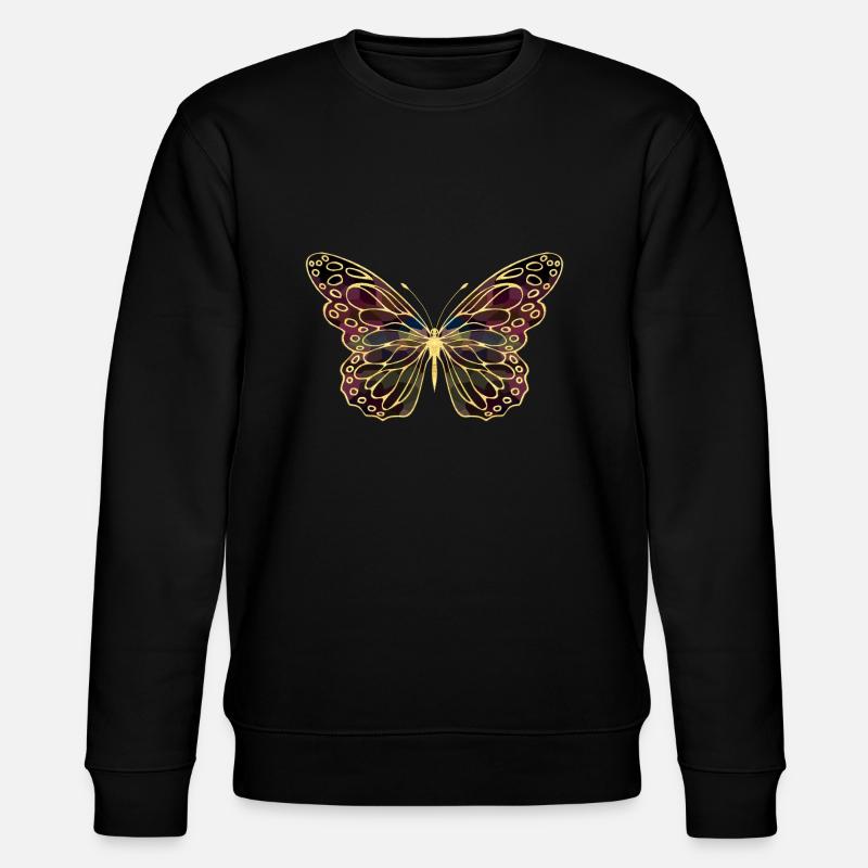 Schmetterling - Stanley/Stella Unisex Bio-Sweatshirt CHANGER  - Schwarz