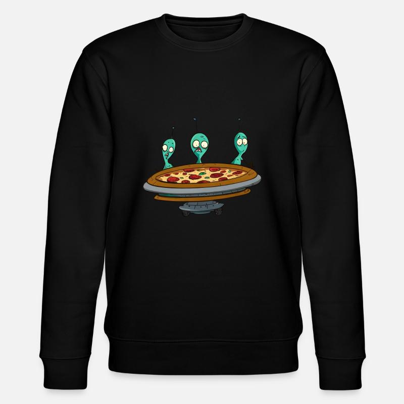 Pizza UFO avec Alien Crew - Sweat bio CHANGER Stanley/Stella Unisexe - noir