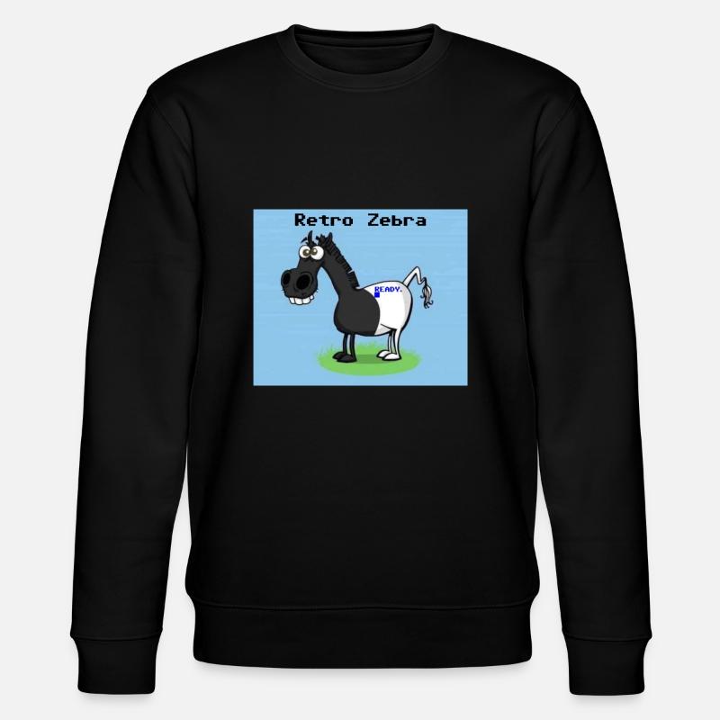 Retro Zebra - Stanley/Stella Unisex Bio-Sweatshirt CHANGER  - Schwarz