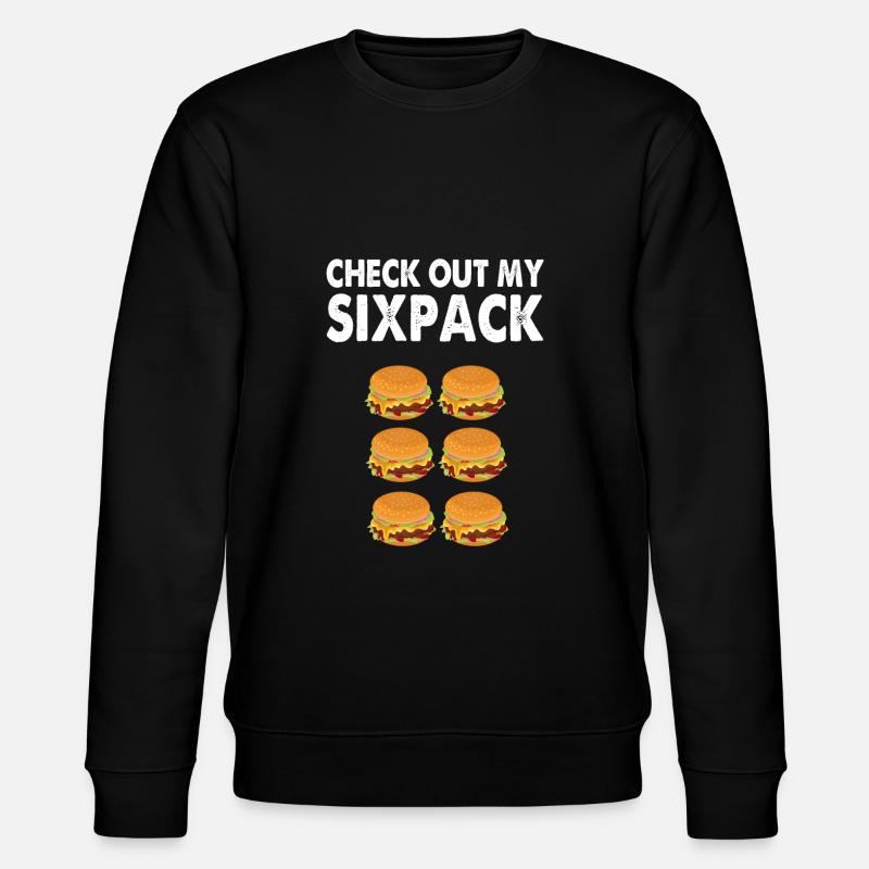 Burger Sixpack - Stanley/Stella Unisex Bio-Sweatshirt CHANGER  - Schwarz