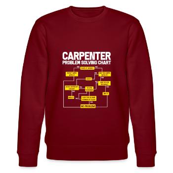 Carpenter Joiner Handicraft Carpenter Gift - Stanley/Stella CHANGER Unisex Organic Sweatshirt - burgundy - Front - Nik (191cm) & Marisol (170cm)