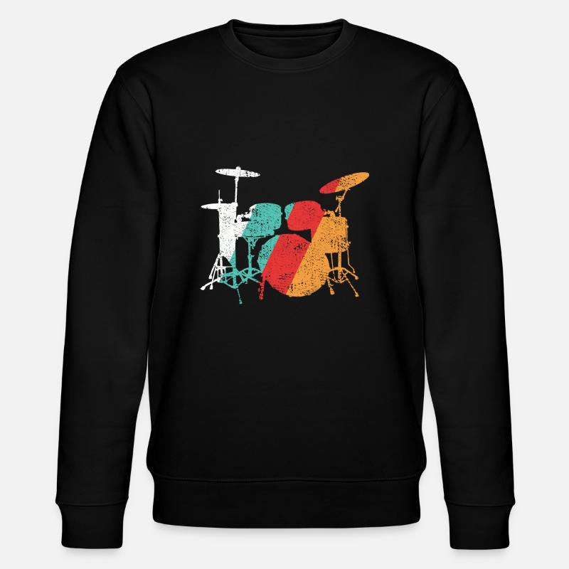 Schlagzeug Retro Geschenk - Stanley/Stella Unisex Bio-Sweatshirt CHANGER  - Schwarz