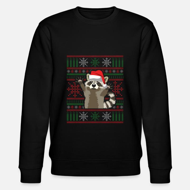 Vilain raton laveur de Noël - Sweat bio CHANGER Stanley/Stella Unisexe - noir