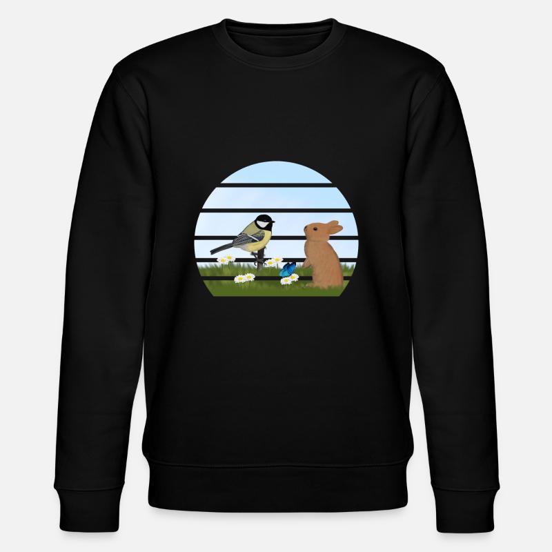 Great Bird Rabbit Easter Spring - Stanley/Stella CHANGER Unisex Organic Sweatshirt - black