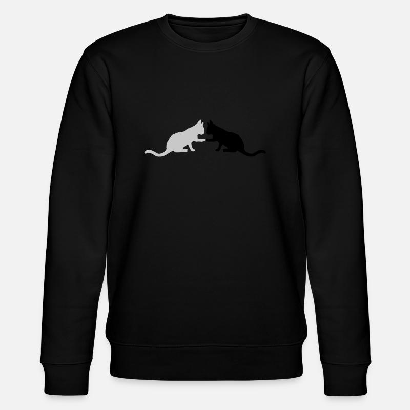2 jolies silhouettes de chats - Sweat bio CHANGER Stanley/Stella Unisexe - noir