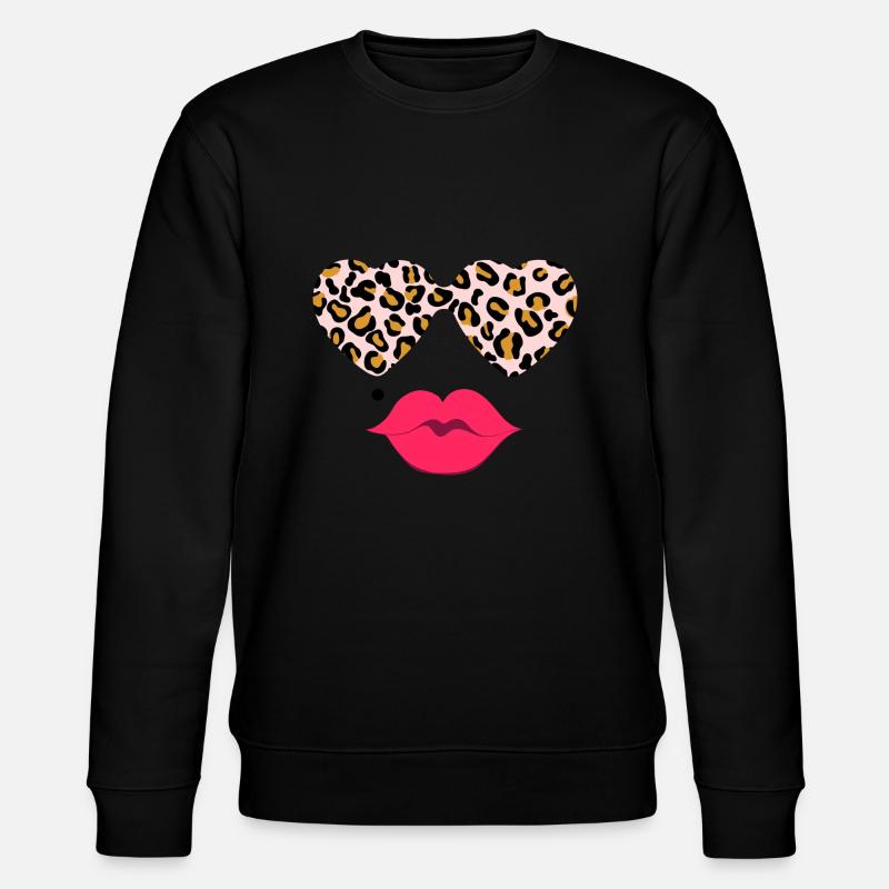 Lunettes léopard avec des lèvres - Sweat bio CHANGER Stanley/Stella Unisexe - noir