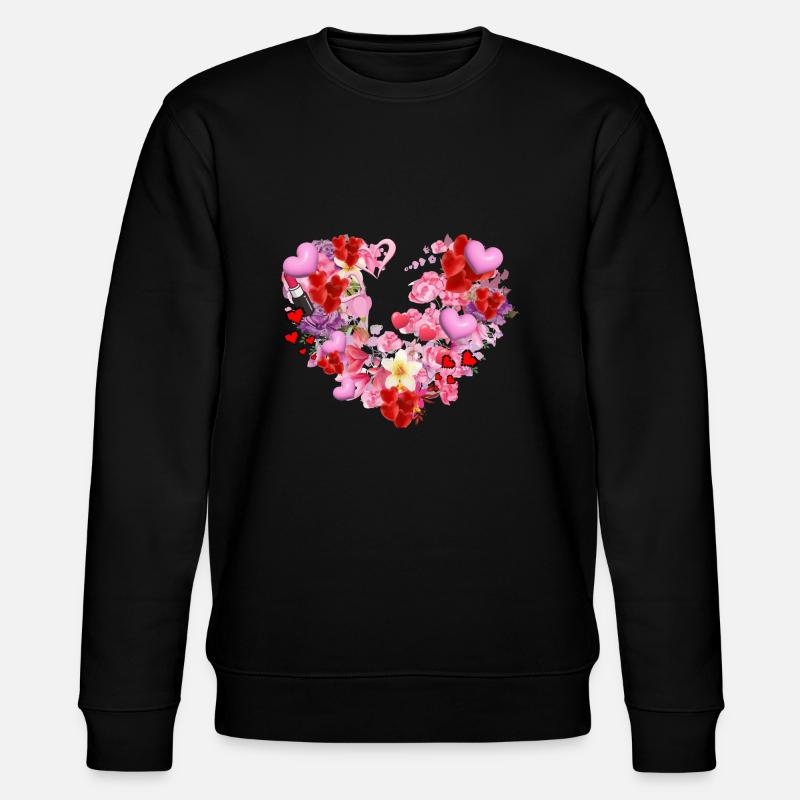 Cœur de fleur, Fleurs,Floral, Fleur, Cœurs - Sweat bio CHANGER Stanley/Stella Unisexe - noir