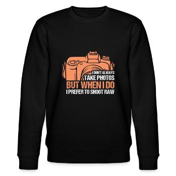 I Don't Always Take Photos Photography Camera - Stanley/Stella Unisex Bio-Sweatshirt CHANGER  - Schwarz - Vorne - Nik (191cm) & Marisol (170cm)
