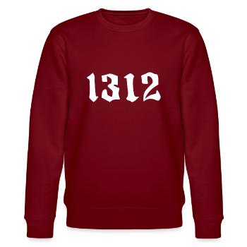 ACAB 1312 Cops - Stanley/Stella Unisex Bio-Sweatshirt CHANGER  - Burgunderrot - Vorne - Nik (191cm) & Marisol (170cm)