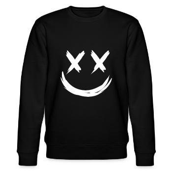 Smile avec les yeux croisés - Sweat bio CHANGER Stanley/Stella Unisexe - noir - Devant - Nik (191cm) & Marisol (170cm)
