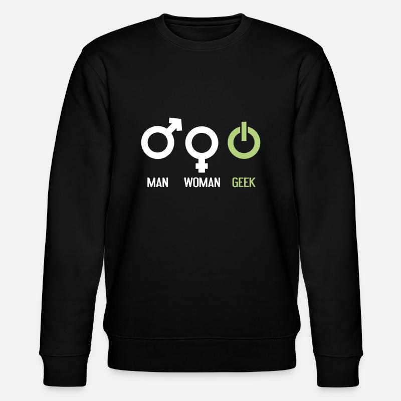 Mann Frau Geek - Stanley/Stella Unisex Bio-Sweatshirt CHANGER - Schwarz