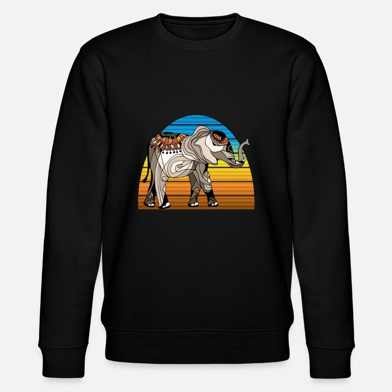 Elefant - Stanley/Stella Unisex Bio-Sweatshirt CHANGER  - Schwarz