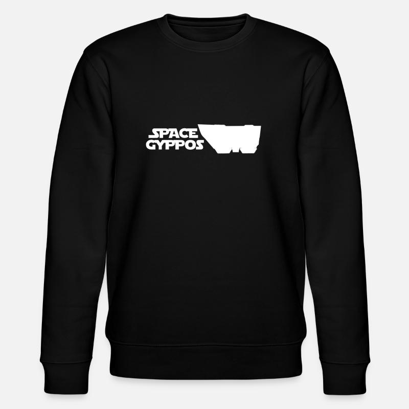 Space Gyppos - Spacezigos - White font - Stanley/Stella CHANGER Unisex Organic Sweatshirt - black