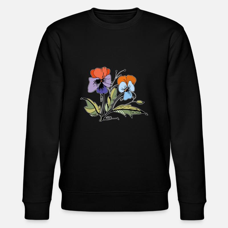 Blumen - Stanley/Stella Unisex Bio-Sweatshirt CHANGER  - Schwarz
