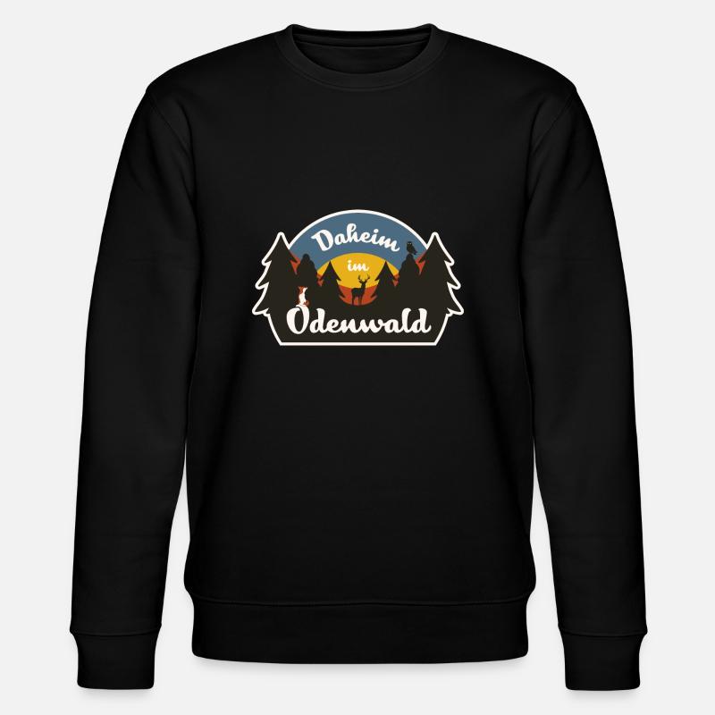 Daheim im Odenwald - Retro Black - Stanley/Stella Unisex Bio-Sweatshirt CHANGER  - Schwarz