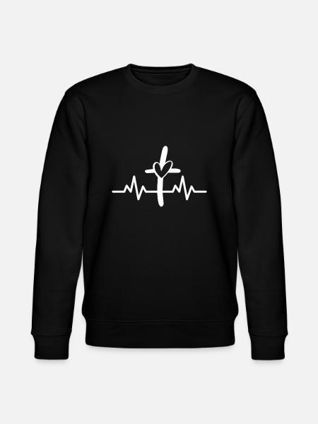 Kristna Kläder Christian Cross Heartbeat - Ekologisk sweatshirt CHANGER unisex från Stanley/Stella - svart