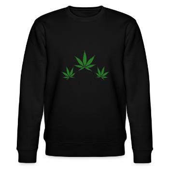 Hemp leaves - Stanley/Stella CHANGER Unisex Organic Sweatshirt - black - Front - Nik (191cm) & Marisol (170cm)