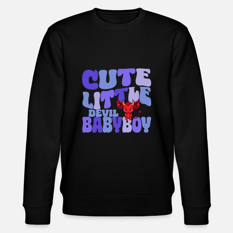 Babyboy - Cute little Devil - Stanley/Stella Unisex Bio-Sweatshirt CHANGER  - Schwarz
